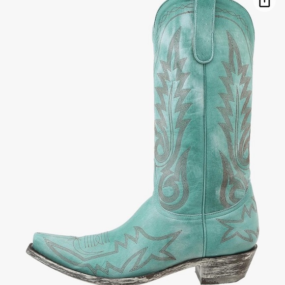 Old Gringo Cowboy boots in Aqua w contrast stitching boho cowgirl RTL $495 8 NIB - Picture 5 of 11